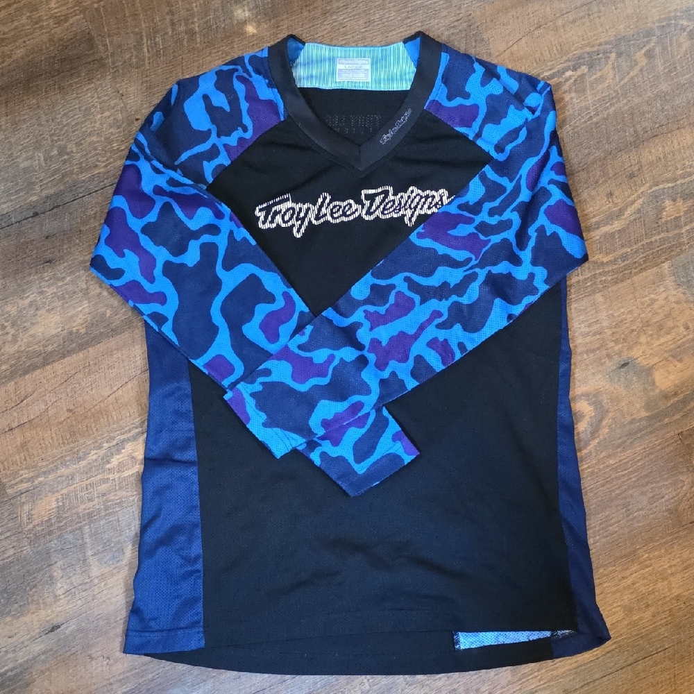 Troy Lee Designs Blue and Black Long Sleeve Shirt
